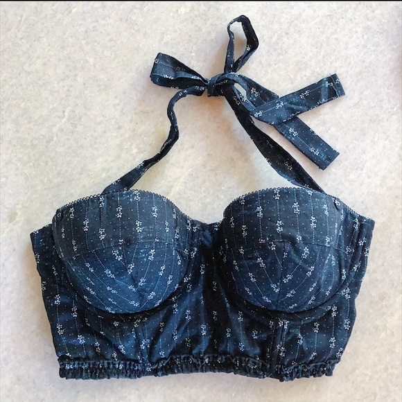 aerie Other - Aerie NWT halter bustier in navy blue pattern 34C